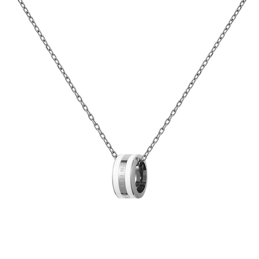 Emalie Necklace Silver Satin White