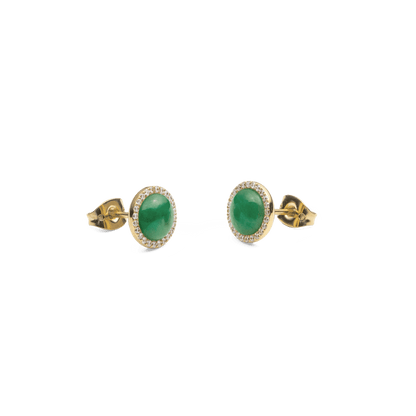 Audrey Earrings Jade Gold