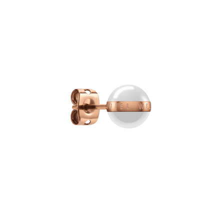 Aspiration Earrings Rose Gold Satin White