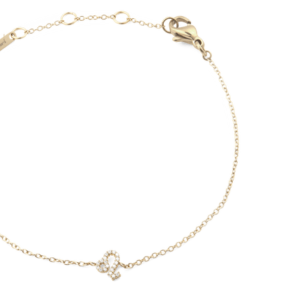 Crystal Zodiac Chain Bracelet Gold