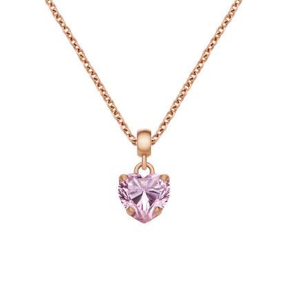 Heart Pink Crystal Charm RG