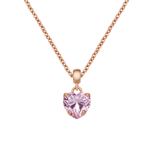 Heart Pink Crystal Charm RG
