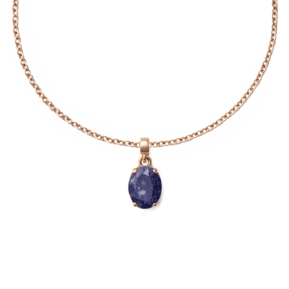 Blue Spot Oval Rose Gold Charm
