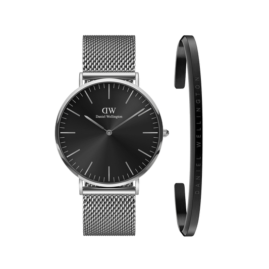 Classic Mesh Onyx + Classic Bracelet Silver