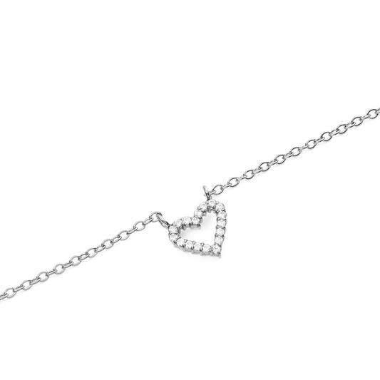 Mirelle Heart Necklace Silver