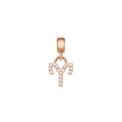 Crystal Zodiac Charm Rose Gold