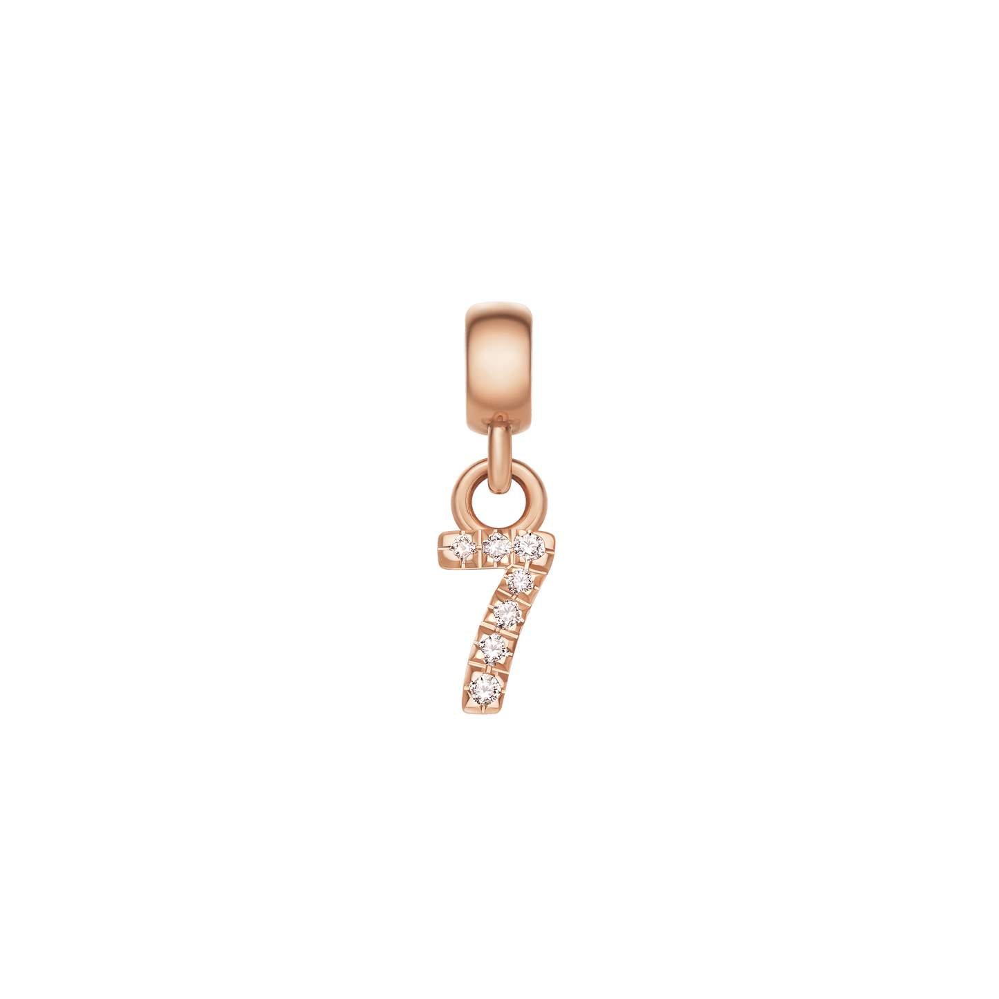 Crystal Number Charm Rose Gold
