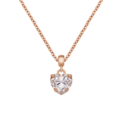 Heart White Crystal Charm RG