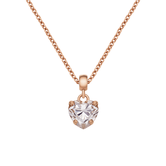 Heart White Crystal Charm RG