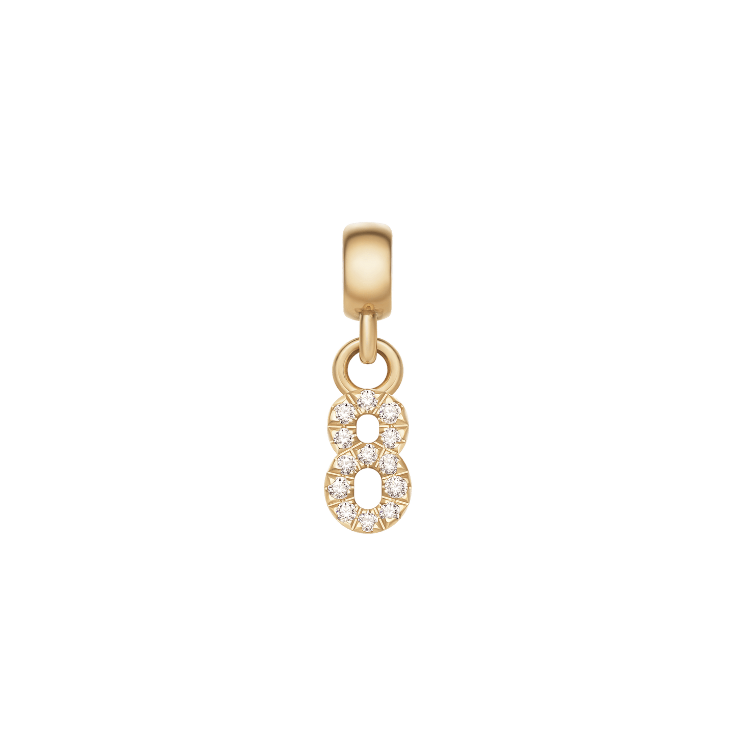 Crystal Number Charm Gold