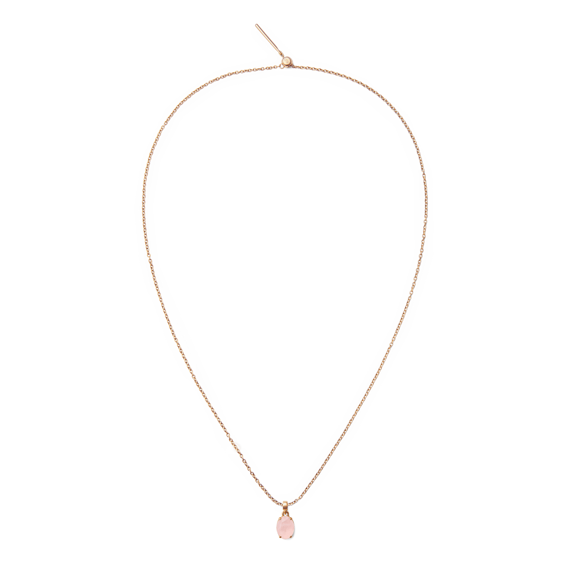 Rose Quartz Oval Rose Gold Charm
