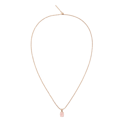 Rose Quartz Oval Rose Gold Charm