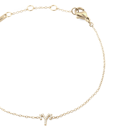 Crystal Zodiac Chain Bracelet Gold