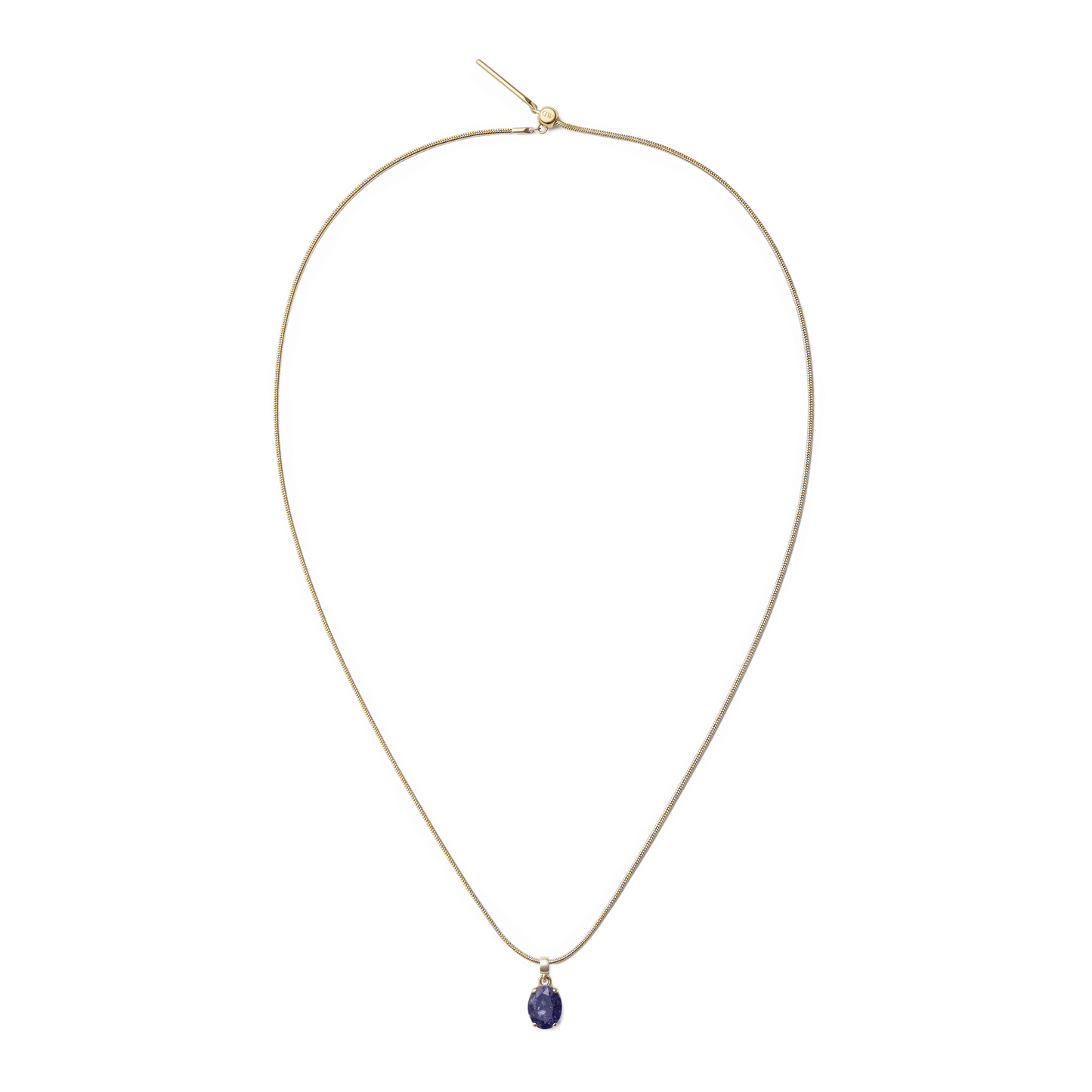 Blue Spot Oval Gold Charm
