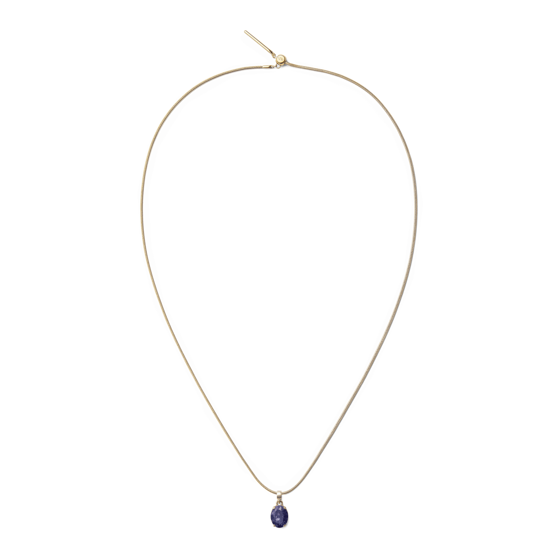 Blue Spot Oval Gold Charm