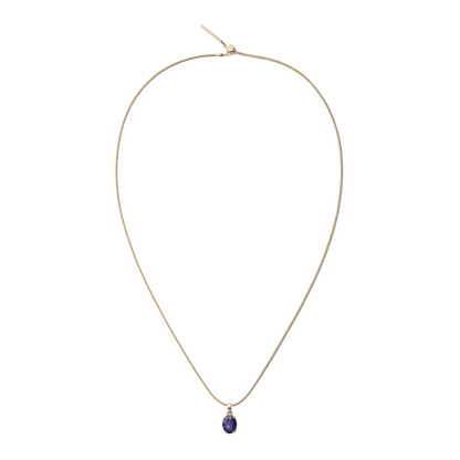 Blue Spot Oval Gold Charm
