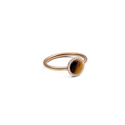 Audrey Ring Tiger Eye Rose Gold