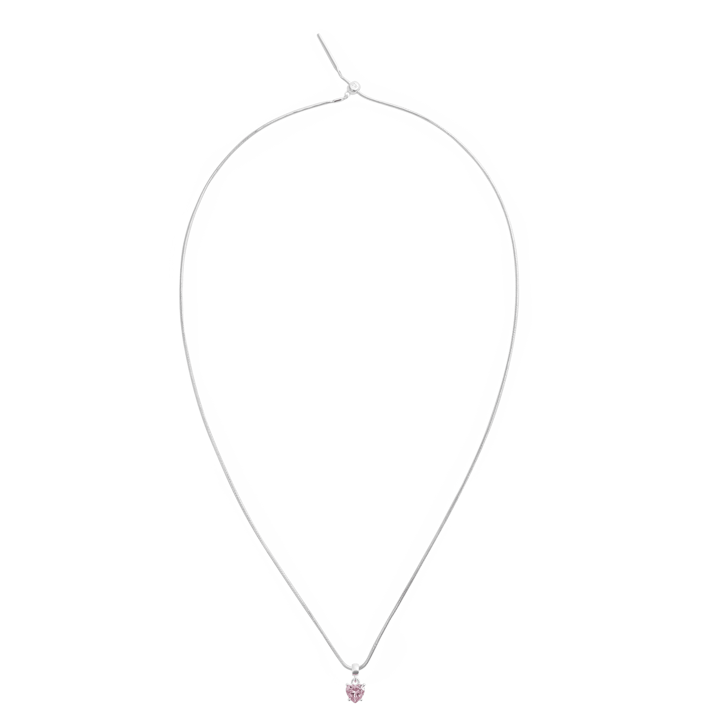 Charm Heart Crystal Pink Silver