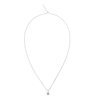 Charm Heart Crystal Pink Silver