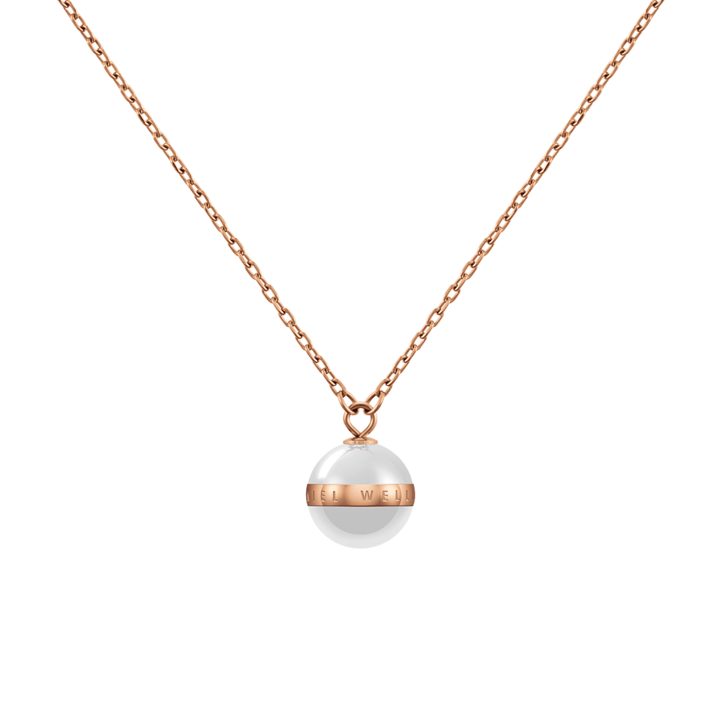 Aspiration Necklace Rose Gold Satin White