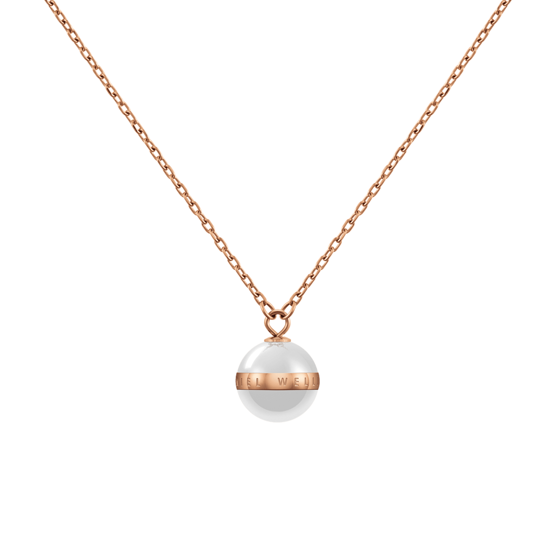 Aspiration Necklace Rose Gold Satin White