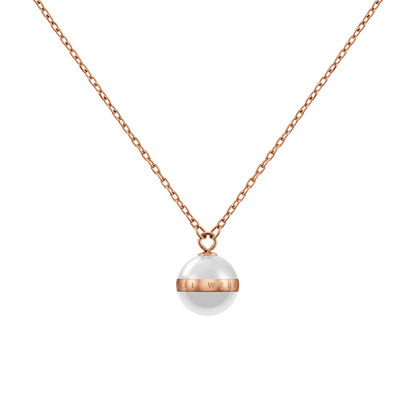 Aspiration Necklace Rose Gold Satin White
