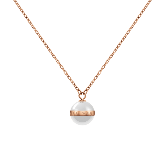Aspiration Necklace Rose Gold Satin White