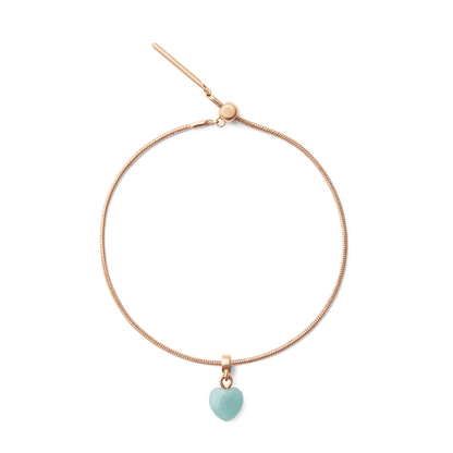 Amazonite Heart Rose Gold Charm