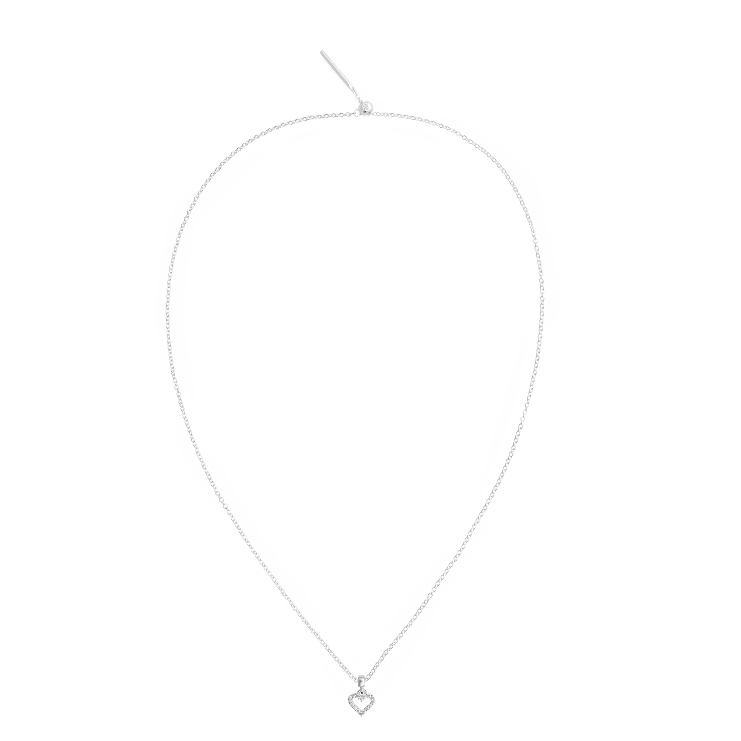 Heart Contour White Crystal Charm