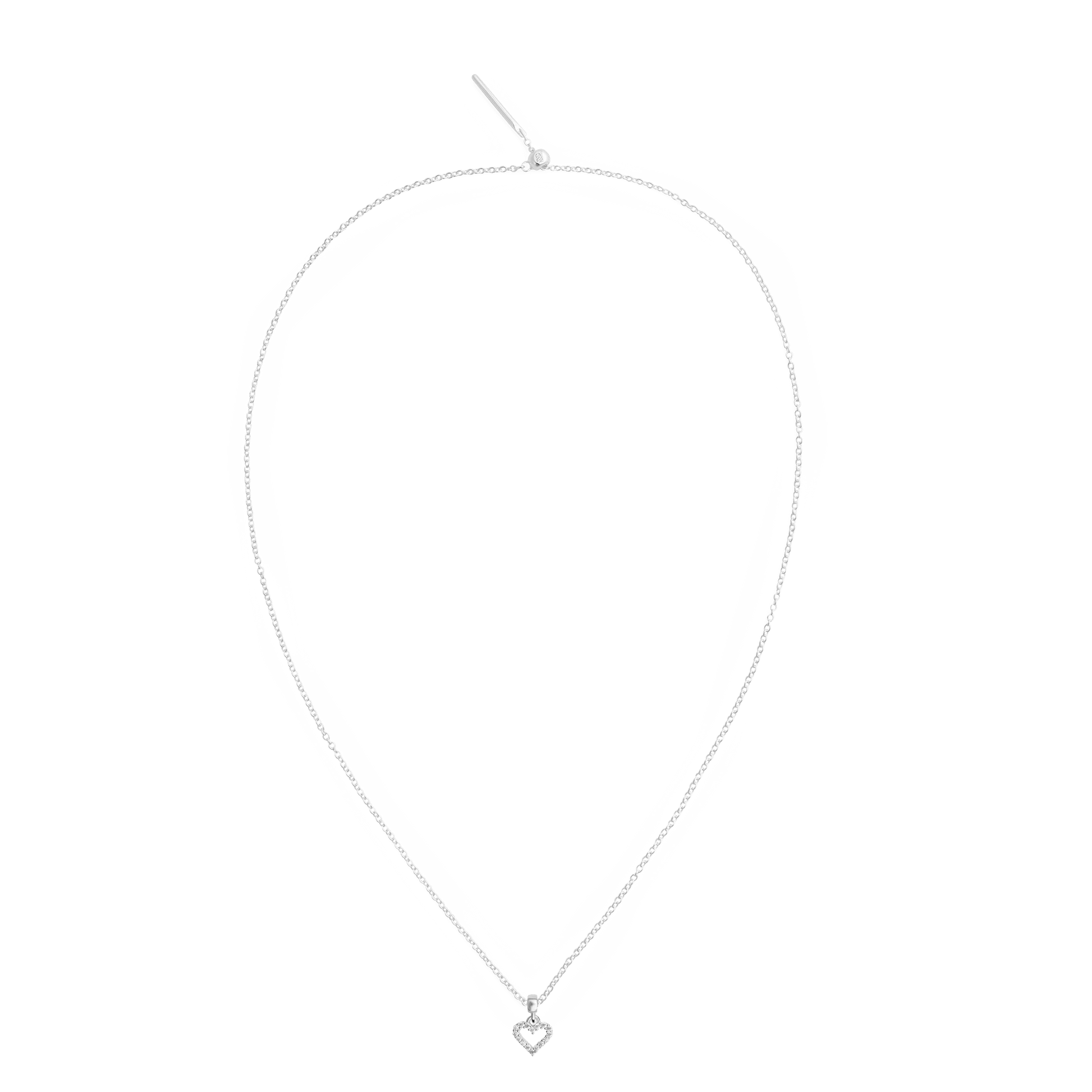 Heart Contour White Crystal Charm