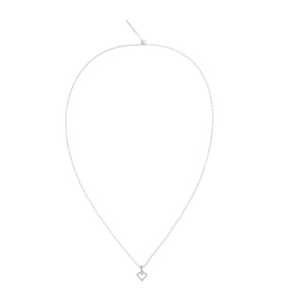 Heart Contour White Crystal Charm