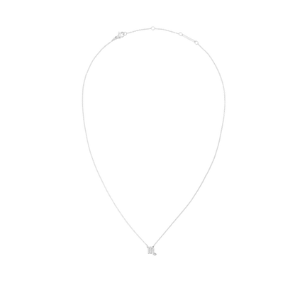 Crystal Zodiac Chain Necklace Silver