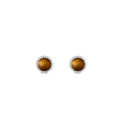 Audrey Earrings Tiger Eye Silver