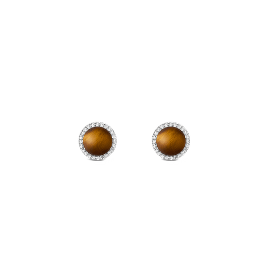 Audrey Earrings Tiger Eye Silver