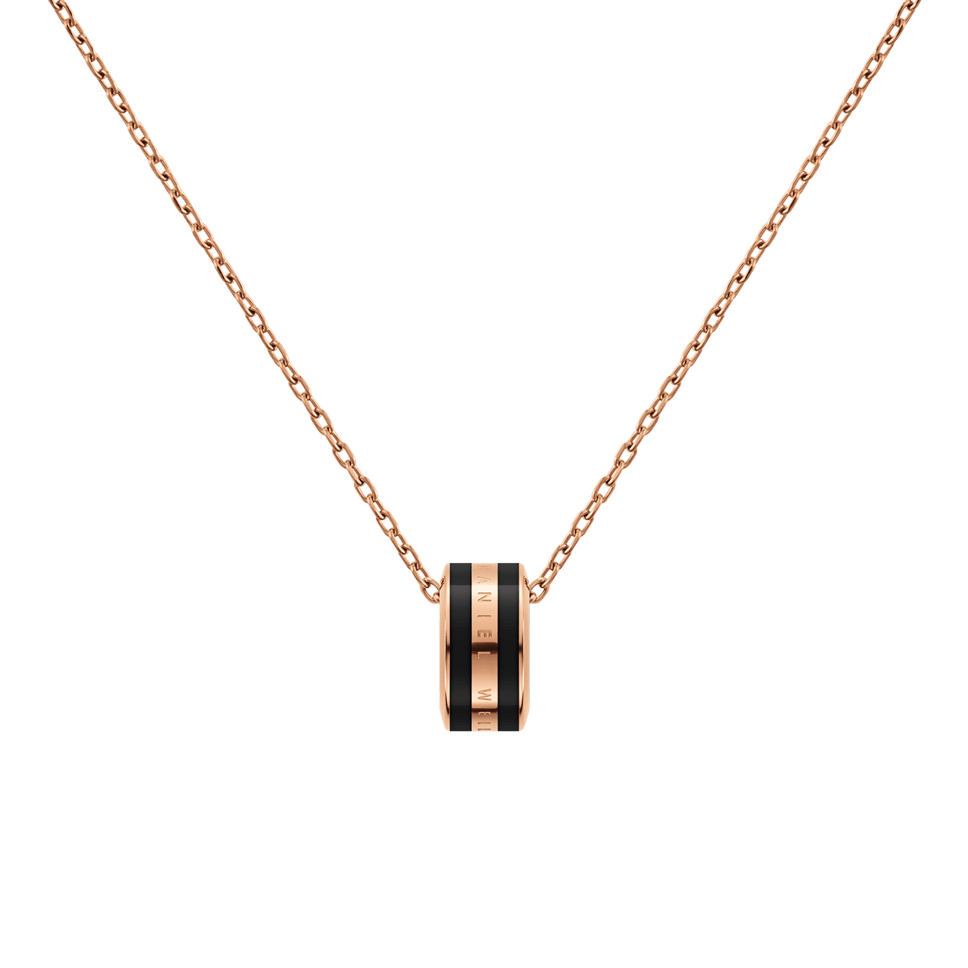 Emalie Necklace Rose Gold Black