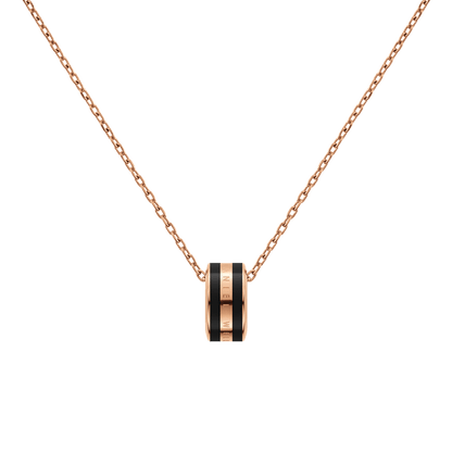 Emalie Necklace Rose Gold Black