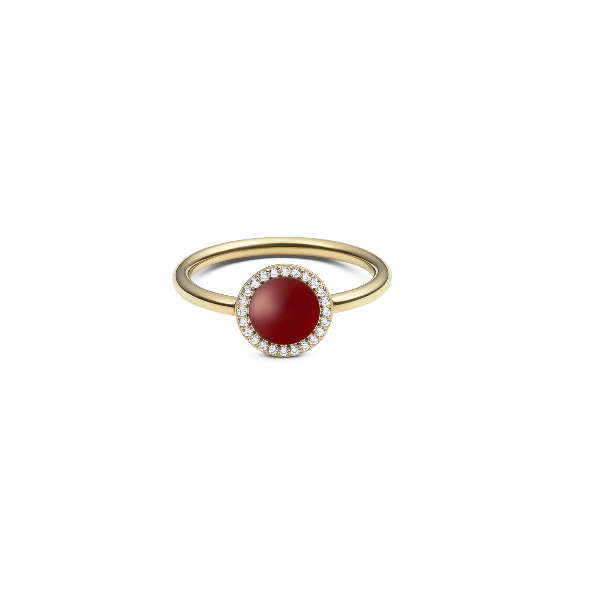 Audrey Ring  Red Agathe Gold