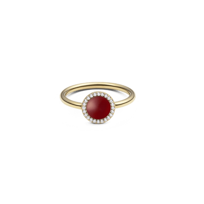 Audrey Ring  Red Agathe Gold
