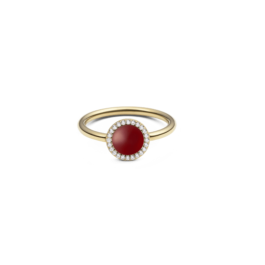 Audrey Ring  Red Agathe Gold