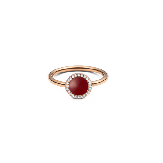 Audrey Ring Red Agathe Rose Gold