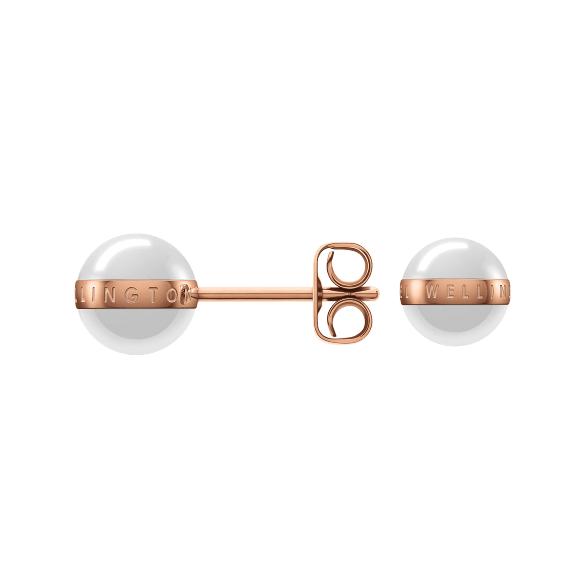 Aspiration Earrings Rose Gold Satin White