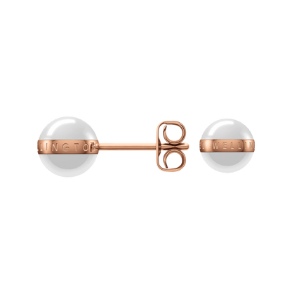 Aspiration Earrings Rose Gold Satin White