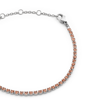 Classic Tennis Bracelet Apricot Silver