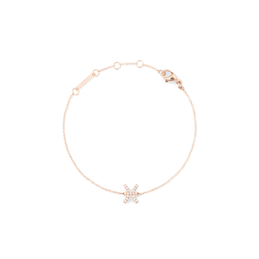 Crystal Zodiac Chain Bracelet Rose Gold