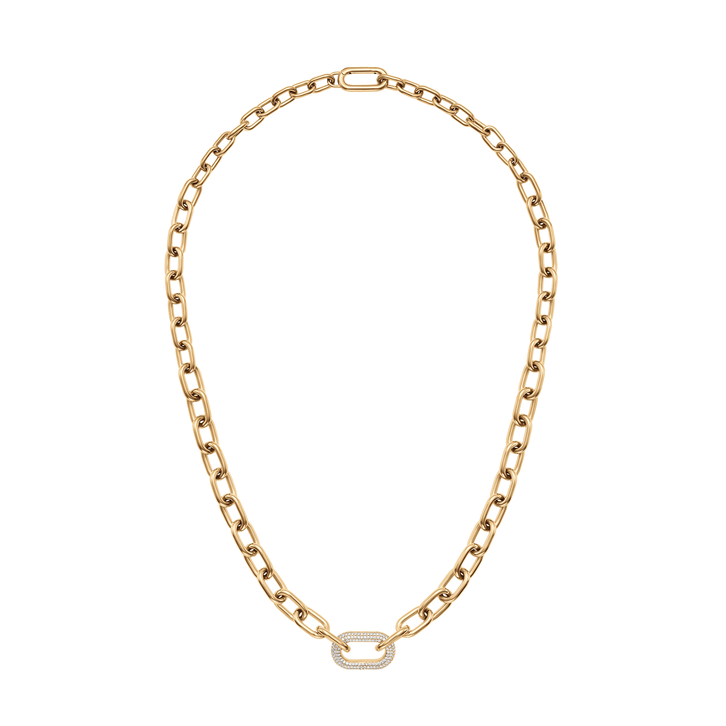 Crystal Link Necklace Gold