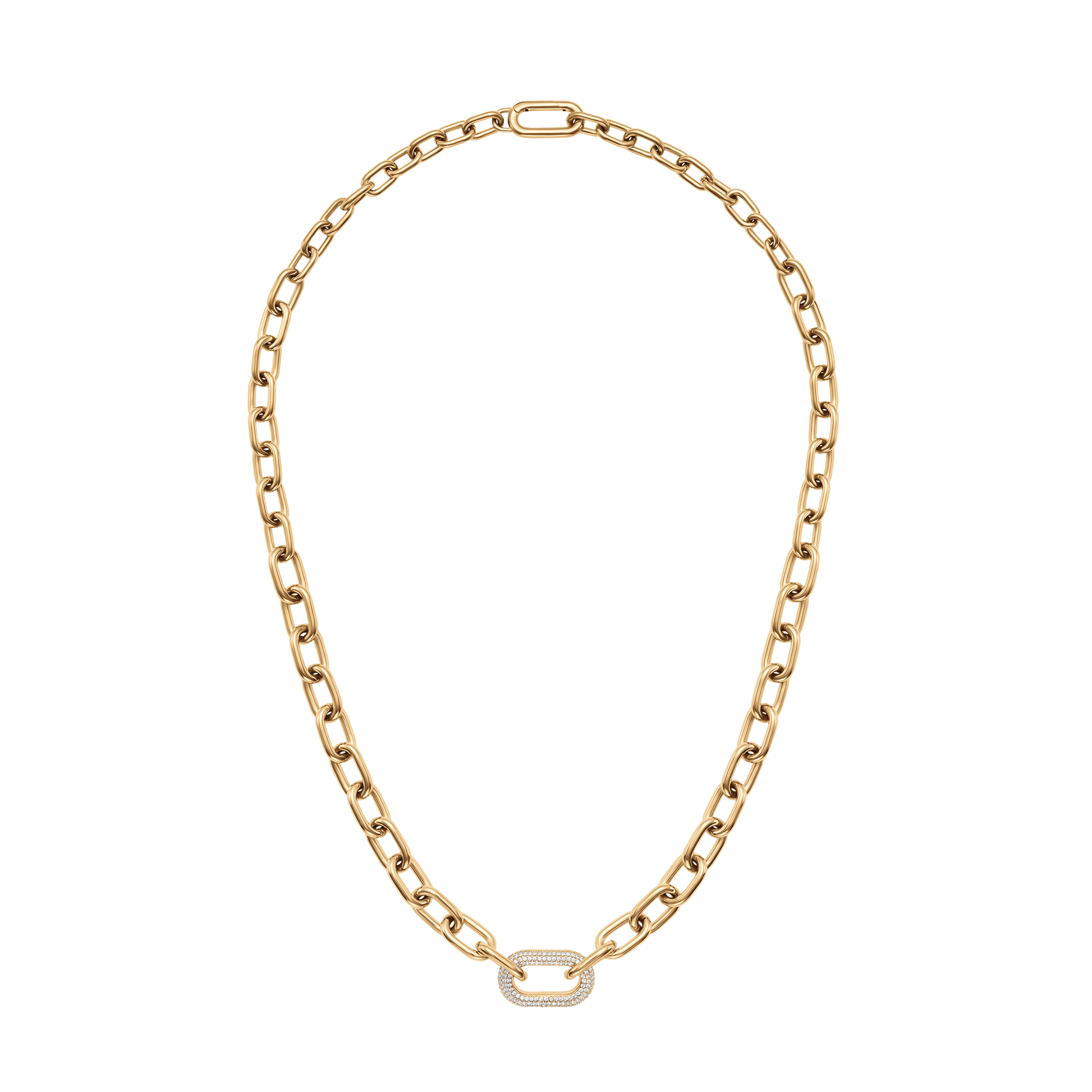 Crystal Link Necklace Gold