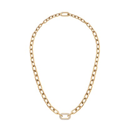 Crystal Link Necklace Gold