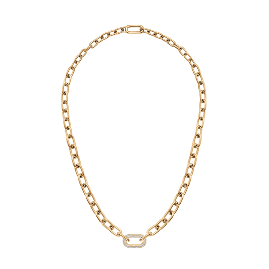 Crystal Link Necklace Gold