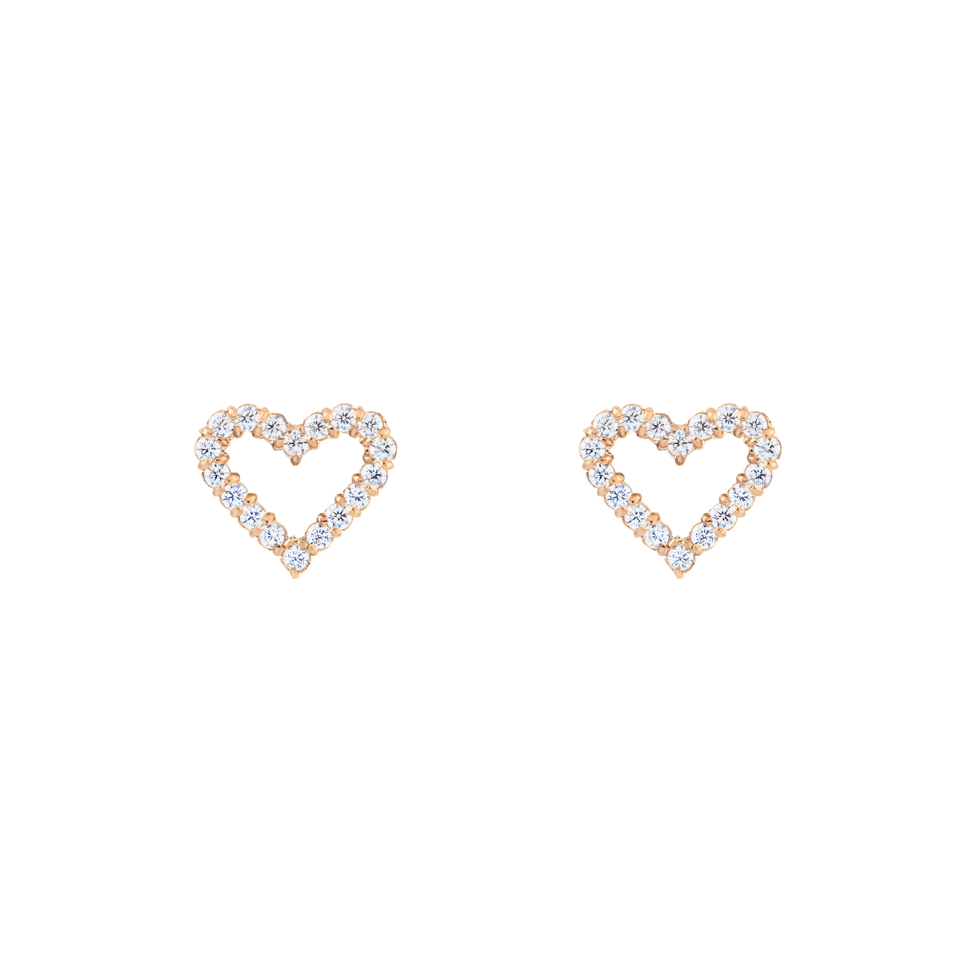 Mirelle Heart Earrings Rose Gold