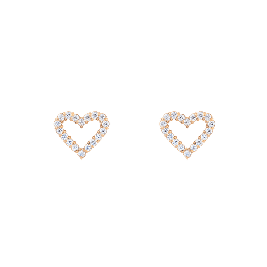 Mirelle Heart Earrings Rose Gold